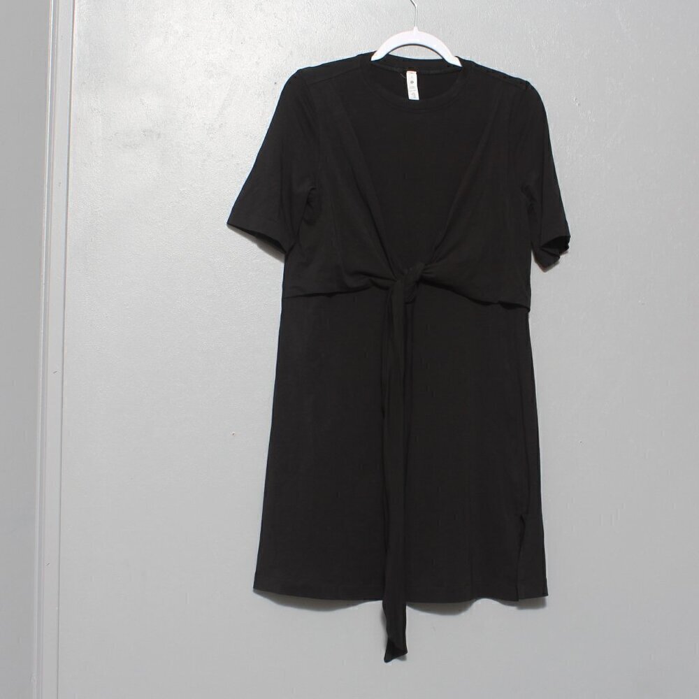 Lululemon Cotton Wrap-Front T-Shirt Dress black